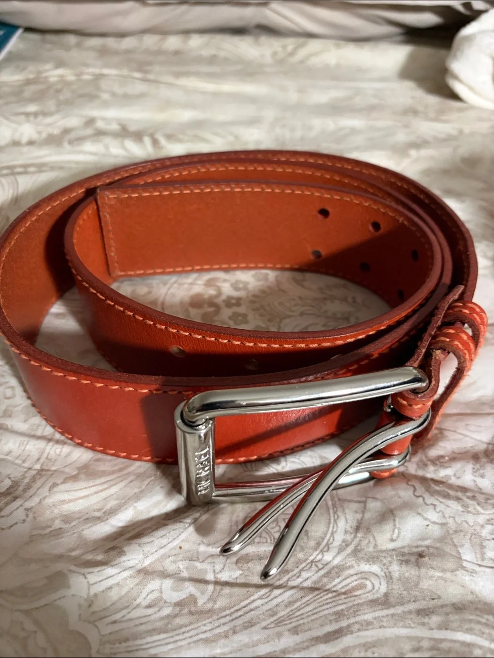 Women’s Leather Casual Belt in Burnt Orange